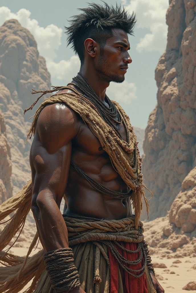 hot native american indian man with defined physique young 20 years old sexy attractive naughty smile in the desert sun illuminating his most attractive body