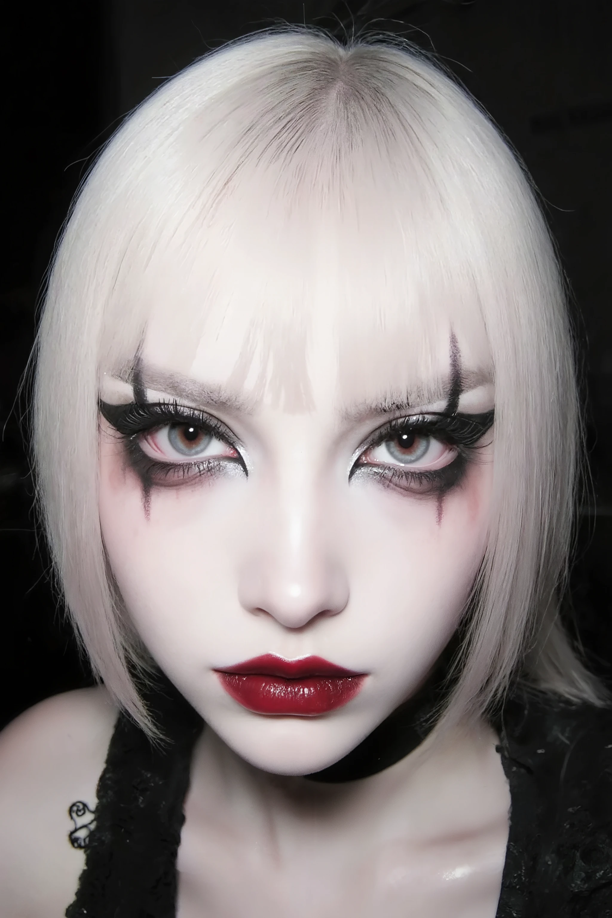 1girl,goth,make up,yandere,artist photoshoot,dramatic lighting