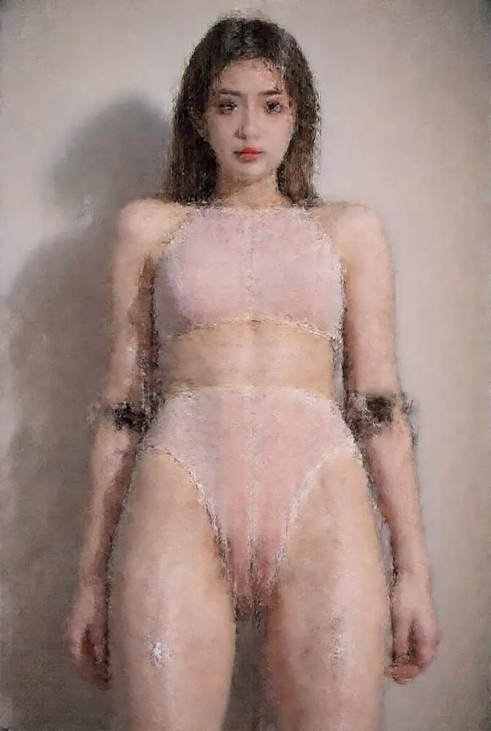 European woman, (((wide hips: 1.5))), 8k, absurd res, ((wide eyes: 1.4)), flawless face, ((chubby)) out of shape, 1girl, average mature body, natural body, ((super wide hips: 1.3)), full body image, 1girls, solo, masterpiece, highly detailed, detailed eyes, expressive detailed eyes, pale skin, wide eyed, detailed pupils, realistic skin, some freckles, realistic skin texture, ((small breasts: 0.9)), super detailed skin, smooth background, shy face, analog style, (chin length hair), ((pale wavy hair: 1.5)), dark blue wallpaper, smooth background, shy face, (broad fat hips), nude, naked