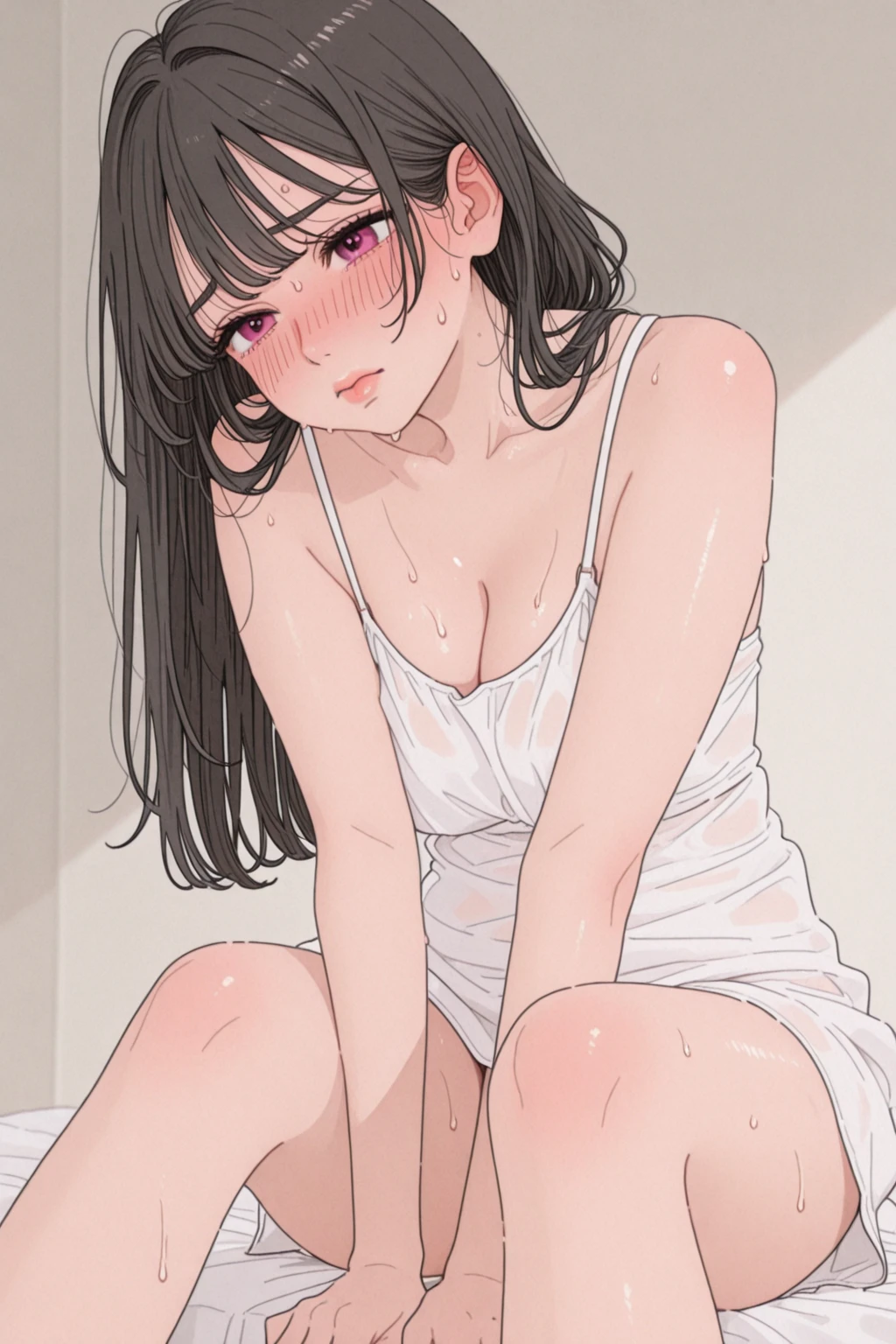 pov,bukkake,bed room,steam,スカート