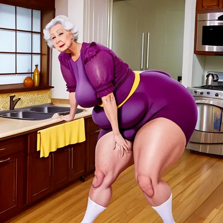 Elderly thick ssbbw with gigantic booty, gilf, huge thick hips, insanely inflated hips, very wide hips,very thick thighs,largest haunches ever , gigantic buttocks ,ssbbw, cellulite ,accentuated curves,on all fours, lingerie, twerking in hospital lobby ,side view