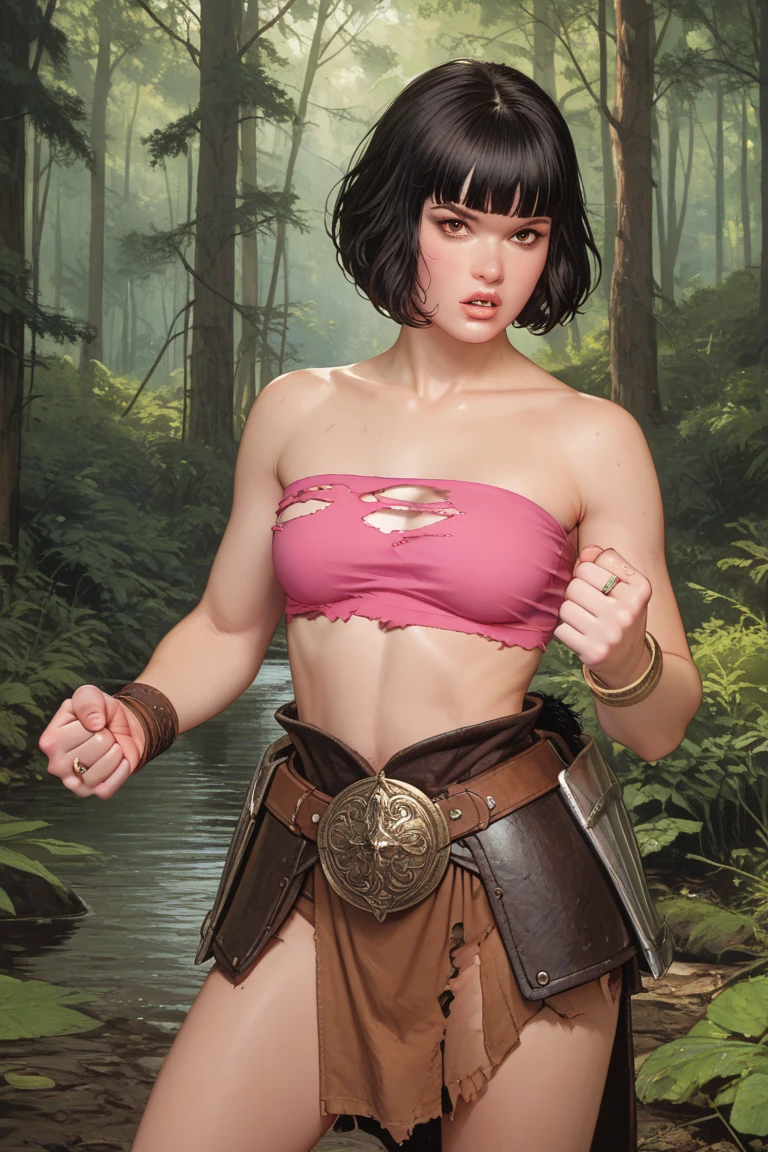 (cowboy shot), sfw, (masterpiece), (best quality:1.0), (ultra highres:1.0), detailed eyes, BREAK OpalTLOK, 1girl, green eyes Brd_Glam, bard outfit, playing harp, frills, pointy hat, corset, BREAK (random location, gorgeous view)