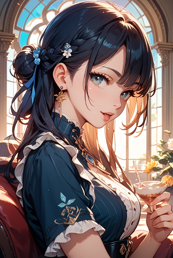 master piece , best quality , ultra detailed , woman , smile , open mouth , shiny hair , beautiful eyes , kawaii , cute,age17,high school girl,shiraga,long hair