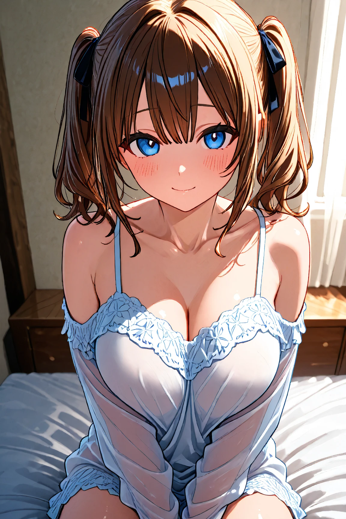 (masterpiece)(8k)(cute)(25-year old woman)(1girl:1.5)(solo:1.8)(lying on bed)(touching herself)(from above)(wild hair:1.3)(short hair:1.3)(orange hair)(flat chest:1.4)(small breasts:1.4)(white bandana:1.2)(lime green pupils)(glossy skin)(glossy lips:1.3)(glossy eye-shadow:1.5)(shiny)(choker necklace)(translucent panties:1.5)(cameltoe:1.3)(sweaty:1.5)(knee high socks:1.3)(seductive:1.3)(white linen sheets)(steamy) rossdraws pastel vibrant, rossdraws cartoon vibrant, style anime 8k, beautiful portrait, artgerm colorful!!!, ! dream artgerm, beautiful anime girl, styled digital art, art wallpaper 8k, digital art, extremely detailed artgerm,