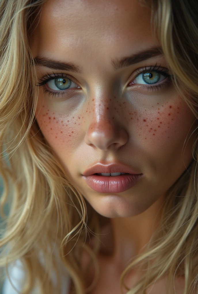 photo of Beau age 28 girl, cheveux pastels, taches de rousseur sexy, Beau, jeune, Reflex numérique, 8k, 4k, ultraRéaliste, Réaliste, peau naturelle, peau texturée