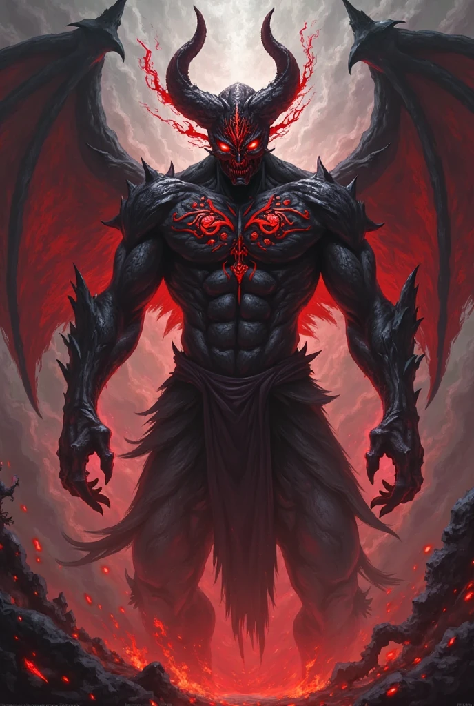 best qualtiy, tmasterpiece, illustratio: Judge Serge, half-body shots, Clear focus, (insane detailed), Highly detailed centering, erect through, grown woman, Beautiful face, (Highly detailed face:1.2), evilsmile, (Black scaly skin:1.5), Red eyes, Slender body, Large chest and thin waist, crying blood, (Long, Flowing shiny silver hair:0.9), 5 fingers, Ruby jewelry, Big demon_Wings, large full moon, Walk through the misty castle, The ground was covered with bloody skeleton corpses, Embers in the back, flying bats, (natta：1.2) --auto