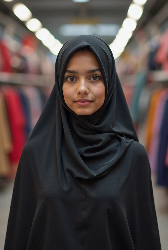 "Imagine you are wearing a full black hijab that covers everything except your eyes, and you are walking through a bustling market. Describe the sensations and thoughts you experience. How do you perceive your surroundings, and how do others perceive you? What does this moment mean to you in terms of your identity and strength?"