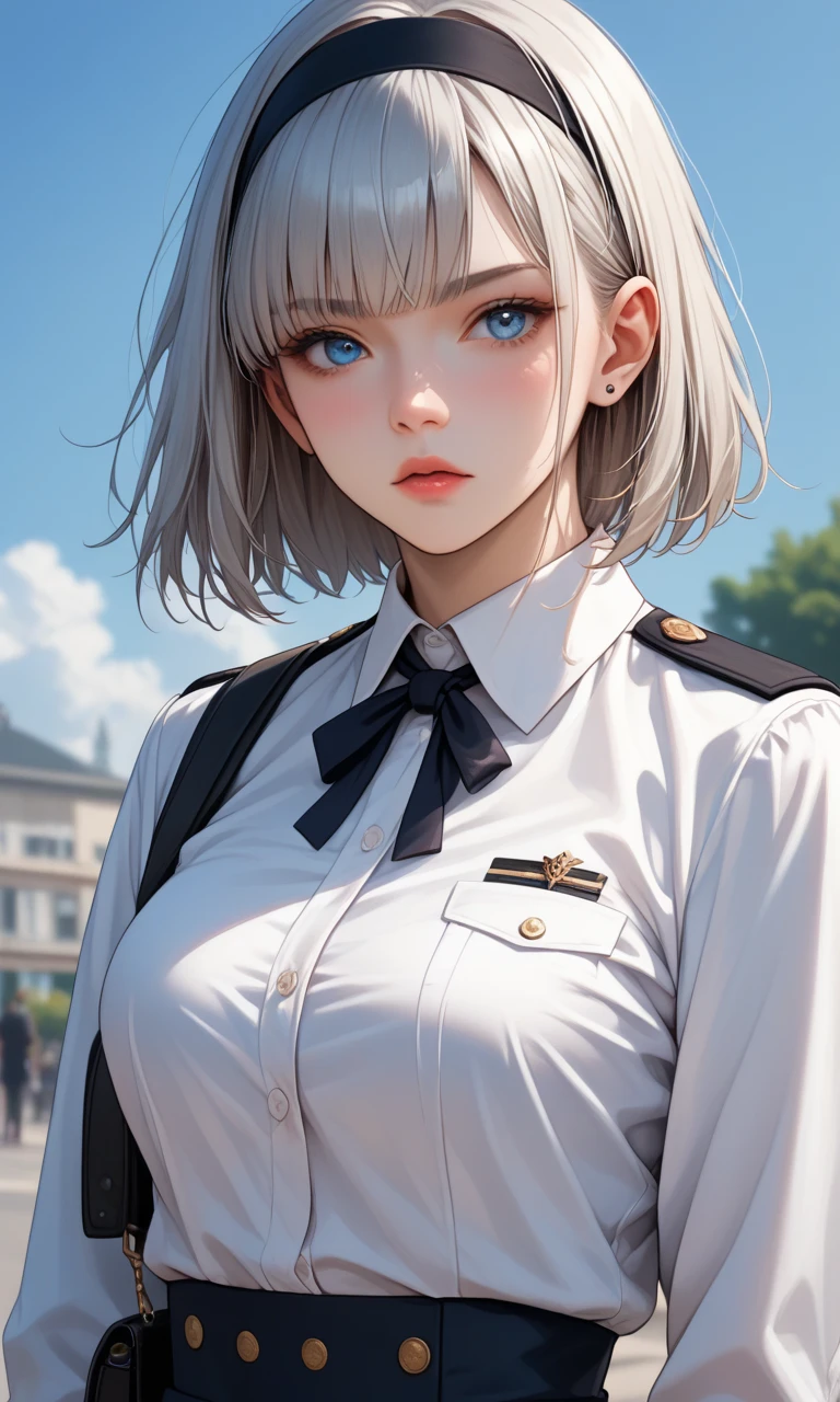 (masterpiece, best quality), 1girl, <lora:cecilia_laporta_arknights:1> flower,halo,white shirt,jacket,
