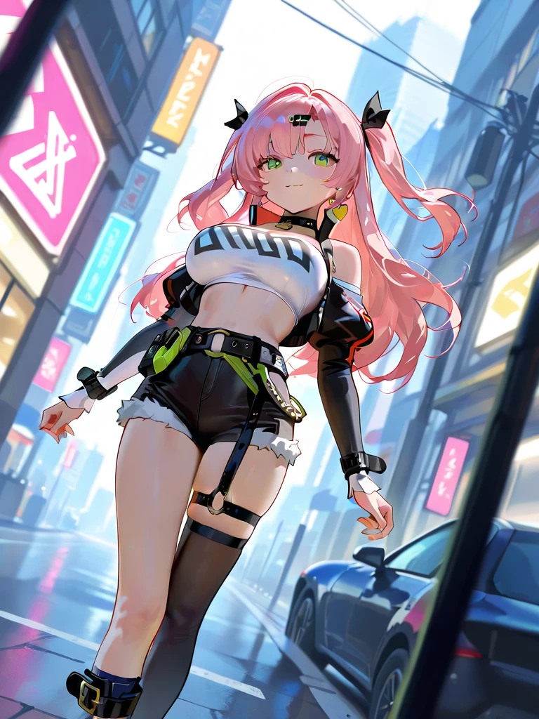 sporty girl,(1girl:1.3),((anime girl with bubblegum pink hair and freckles, extremely cute and gorgeous seductively walking down the street)),
(large breasts:1.4),saggy breasts,(((bubblegum pink hair:1.35, straight hair, long hair:1.4, colored inner hair,ear breathing))),((heterochromia, eye1 pink, eye2 azul, perfect eyes, upturned eyes:1.3, beautiful detailed eyes, finely detailed beautiful eyes:1, big highlight on eyes:1.2, slanted eyes)), (fat:1.2),(((freckles on the face, freckles,freckled girl)))(((lustrous skin:1.5,bright skin: 1.5,skin tanned,shiny skin,very shiny skin,shiny body,plastic glitter skin,exaggerated shiny skin))),(spider lower abdomen,narrow waist,wide hip,athletic body,inflated legs,delicate detailed fingers,detailed body,detailed arms,human hands, detailed hands),
cute,slutty,seductive,erotic,nsfw,
zettai ryouiki,revealing clothing,show skin,((((underboob)))),(((small magenta sports bra, sport thong,visible thong straps))),(wearing a sport outfit:1.3,sport clothes,semi-naked,with little clothing,),(detailed outfit,detailed clothes),
(dynamic pose:1.0), embarrassed, centered, scale to fit dimensions, Rule of thirds,
outdoors, ((night view)), (cyberpunk night street Background: 1.5,dark sky,alleyway,lonely alley,thick clouds, detailed background:1.25),
(best quality), (high resolution), (sharp focus), (ultra detailed), (extremely detailed), (extremely high quality artwork), 8k_wallpaper, (extremely detailed CG 8k),(very fine 8K CG), ((hyper super ultra detailed perfect piece)), flawless, (((masterpiece))), illustration, vibrant colors, (intricate), High contrast, Selective lighting, Double exposure, HDR (High Dynamic Range), Post-processing, Background blur,