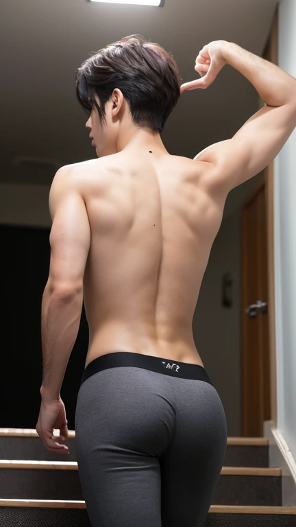 1 boys,  smirking at the viewer with confident grins, showcase their toned, sexy bodies in a hyperrealistic, ultra-high definition 16k resolution image. Their rounded buttocks, micro string thongs, are the center of attention, their large ass, gluteal folds creating an enticing display of masculinity. allure, enhancing the tantalizing view of their bare asses. Their faces, with intricate face details, are perfectly framed by the scene, their eyes locked onto the viewer, The ultra-high clarity and UHD image mode emphas , perfect model face , details face , handsome face , ((Correct body structure)), (((Correct dissection))) , boy showng their fat ass , bottom view from big fat ass , gluteal fold , side by side , ((lay around neck)), ((looking at viewer, from behind)), ((butt facing viewer)),large hip, (sexy pose, dynamic pose) , (((huge booty , big fat ass , huge ass , buttocks , big fat butt))), nsfw , eroticism , bottom view, squatting , details huge ass , kpop idol , lift ass
 ,16k resolution , ultra-high clarity , hyperrealism, uhd