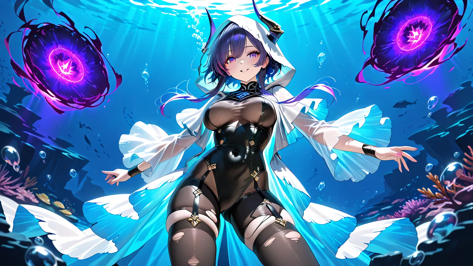best quality,masterpiece,(realisticlying:1.4), 1-Girl,黑The eye,((from below)), smile, sitting,Big-chest,slim, bare legs, showing legs and feet, sexy pose, and cute, feet ((NSFW)). 8k, beautiful eyes, beautiful body, ((Good anatomy)), young girl, black hair with blue strands, blue eyes, small ponytail, full body, beautiful body, Highly detailed, bangs, short hair, big breasts, barefoot and bare legs, looking_at_viewer, sexually suggestive, sexy pose, nude, soles, ankles, thighs, sitting, ((shy smile)).