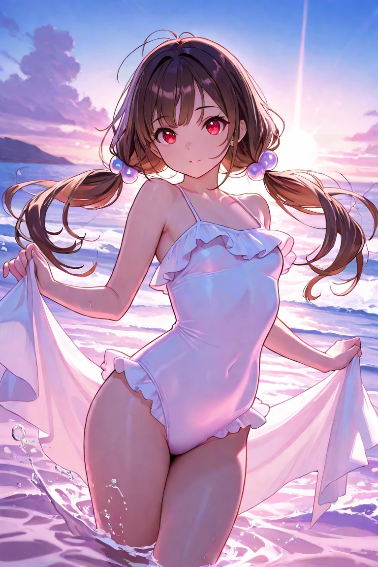 <lora:shizuko_v0.2:1>
shizuko \(swimsuit\) \(blue archive\), bikini, from behind, sweat, shiny skin, white panties, highleg, frilled bikini, beach,, masterpiece, best quality, highly detailed