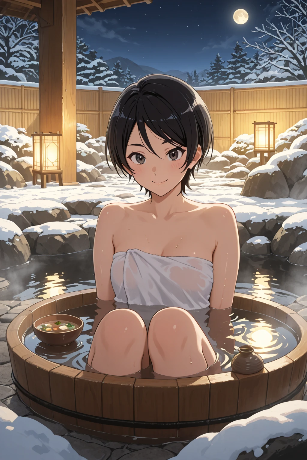 score_9, score_8_up, score_7_up, source_anime,
garnet, <lora:garnet-til-alexandros-xvii-ponyxl-lora-nochekaiser:1>,
garnet, grey eyes, short hair, swept bangs, black hair,
nude, naked,
outdoors, onsen, towel, naked towel, steam, bathing, nude cover, partially submerged, water, bath, steam censor, wet towel,
looking at viewer, dutch angle, cowboy shot,