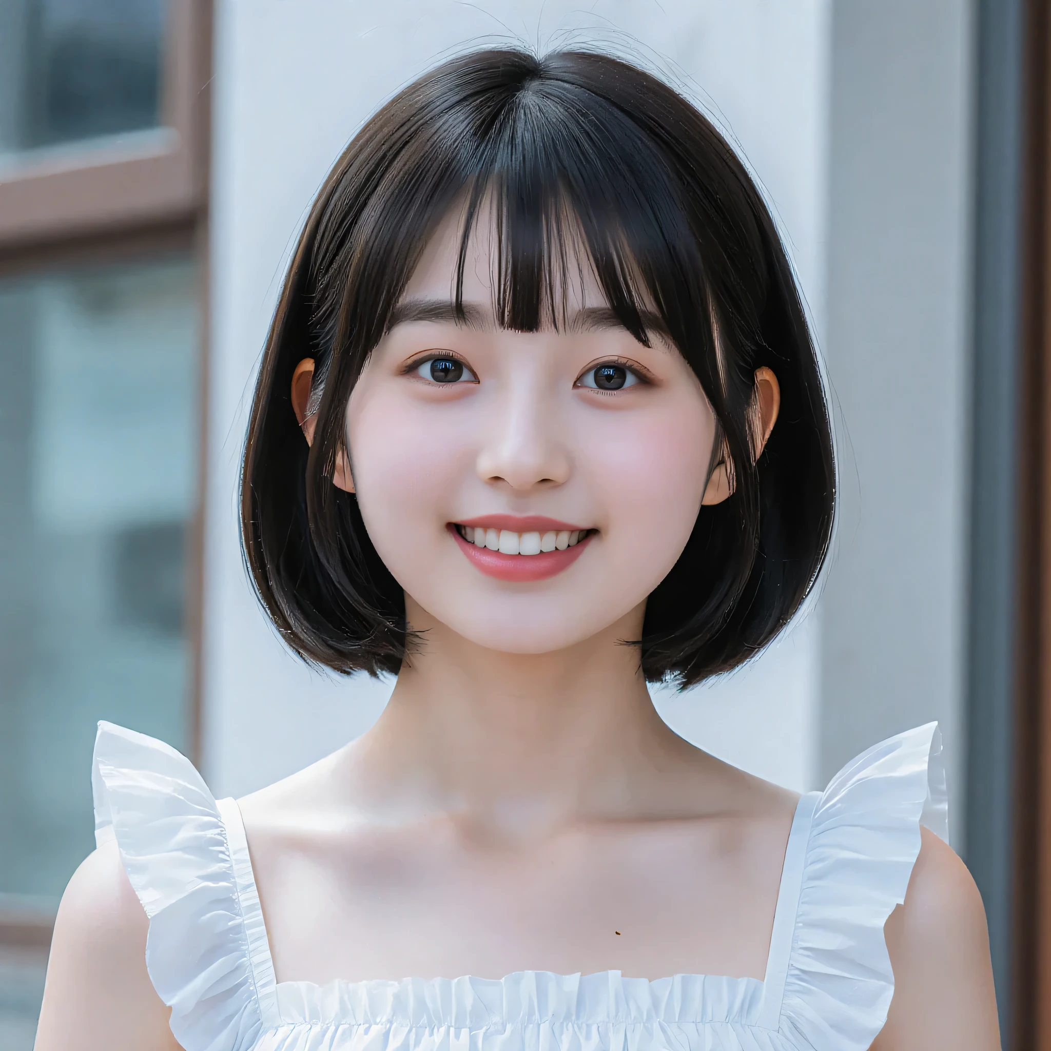 (very detailed}, , {Highest Quality}, {Super High Quality}, {highest resolution}, {{{sharp focus:pupil}}, {{16k}}, {{Realistic and Stunning Portrait of a Japanese High School Student: 2.0}}}, ((bust up:2.0))), {{Happy Smile: 2.0}}, {detailed facial depiction}}, {{detailed eye description, big eyes with double eyelids}}, {Thick Lips:Lipstick}, black hair, black pupil}}}, {Naked High School Girl , Mini Skirt Dress with Lots of Ruffles:18 years old:pale skin:boobs}}, {{ Fairy Inspired Outfit}}, {{Unrealistic fairy-tale space}}, {{))), {very fantastic, depth of field photo}}, {{{Bob hair with trimmed Bang: Home Cut: Bang}}}, {{viewers}},