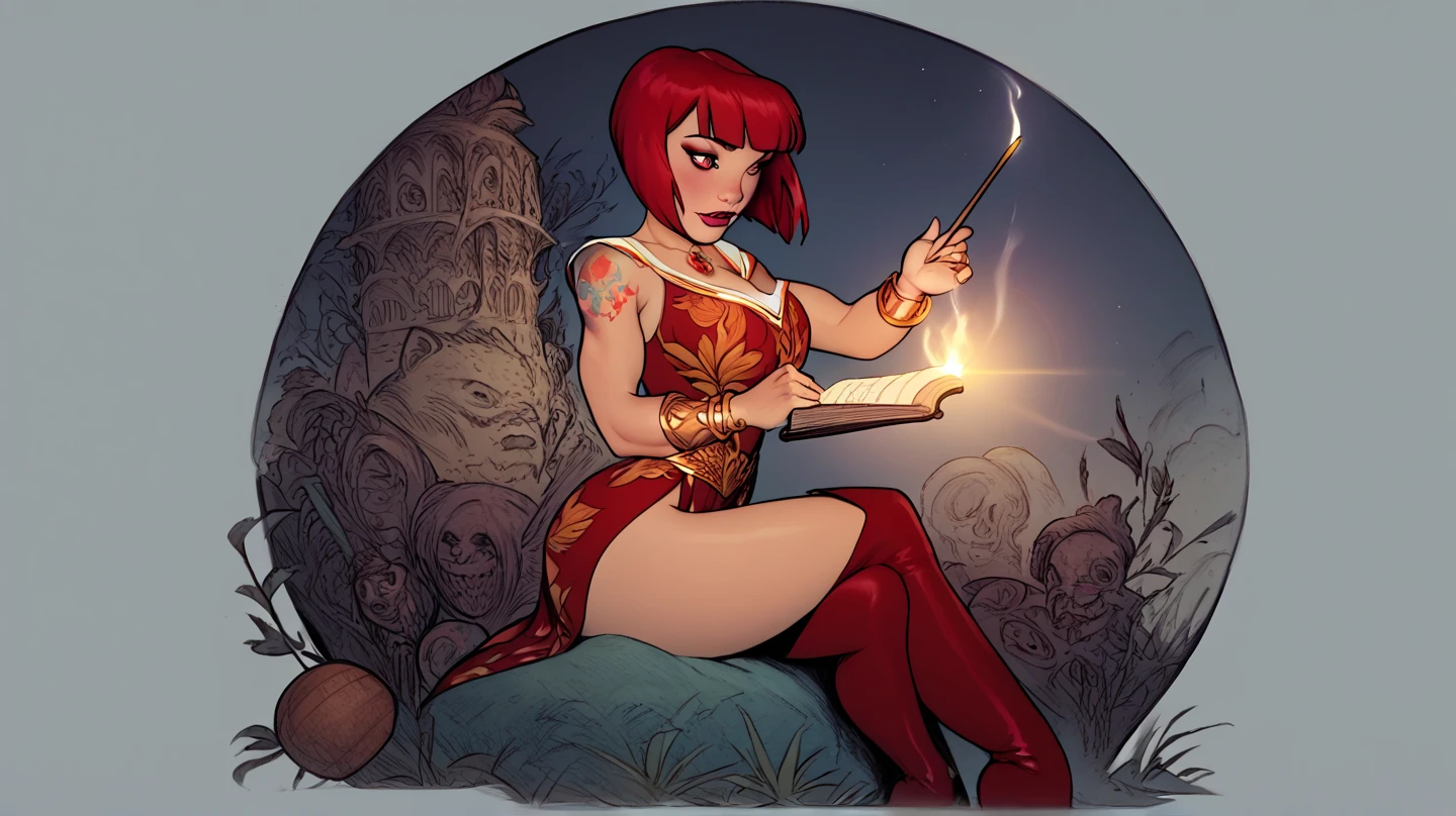 ten mens, made of fire, Broad Hips, beautiful breasts, ((whole body)), seducer, seducer little smile, seducer sexy stance, seducer tight cutout dress