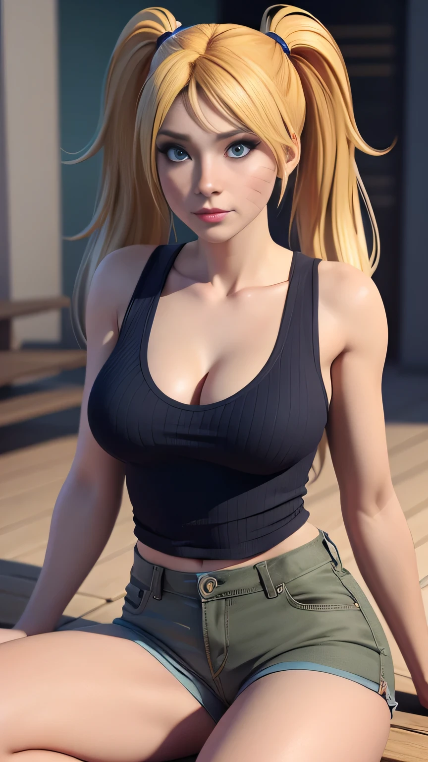 (ultra realistic,32k,RAW photo:1.1),(high detailed skin:1.1), 8k uhd, dslr, high quality, film grain,(makeup, mascara:1.1), lips,(thick\lips\),
(shiny glossy translucent clothing:1.1), <lora:AiriAkizukiV1:0.5>akizuki airi, 1girl, blonde_hair, (blue_eyes:0.9), blush, breasts, bush, hair_ornament, hair_scrunchie, long_hair, scrunchie, solo, twintails, (<lora:Leggings Sports Bra By Stable Yogi:0.5>leggings, sports bra:0.9), <lora:add_detail:0.76>, huge breast,
(looking at viewer, sitting:1.1),,
(busty:1.1) , (chubby:0.1),(dynamic lighting:1.1),<lora:LowRA:0.4>, dark theme, blank background
