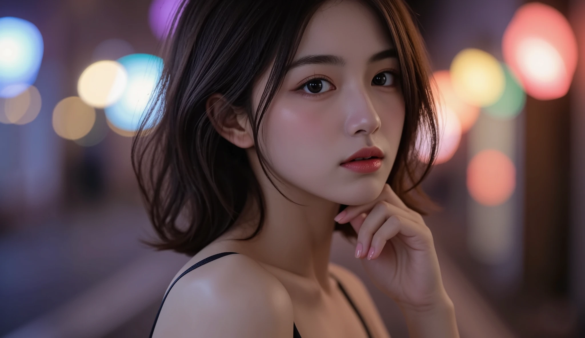 8k,super high resolution , Highest Quality, Masterpiece,rule of thirds,golden ratio,surreal,Picture, one woman,masterpiece girl,perfect anatomy,dark haired,Wavy bob,((accurate anime design like the show)), ((black short hair in the middle of the night)), ((Black eyes)), ((happy)) ,Back view,Highlight your butt,buttocks,on all fours,Hands on the floor,Underwear is an accurate anime design like the TBACK, underwear color random,Underwear designs are random, model's legs open :1.5,Wearing High Heels,The color of high heels is random, detailed background, perfect eyes,information,Front Map, Depiction using the rule of thirds, warm lighting