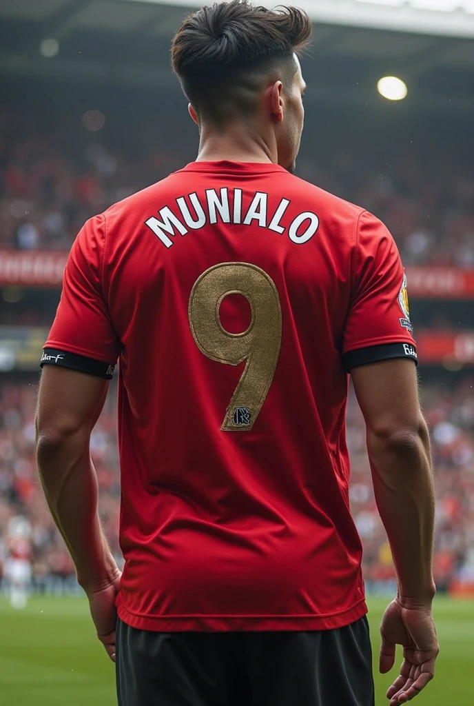 Bayern player who wears number 10 and is called Cristaldo who wears long sleeves and has short curly silver hair seen from behind