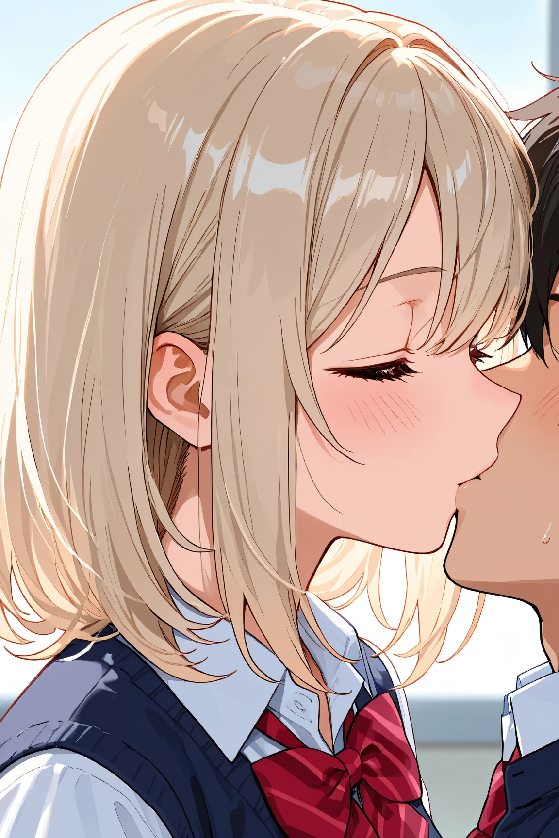 Browsing Caution,(Petite),((Cute man's daughter))only),((Groin bulge)),seiza,Blonde woman with low pigtails,lips,Sweat,White Breath,hoodie,The gaze of the viewer,A begging expression,Showing off erect penis,Blowjob