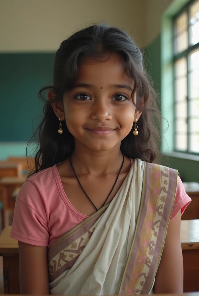 Photo of a white very cute north Indian school girl maybe of 10th grade