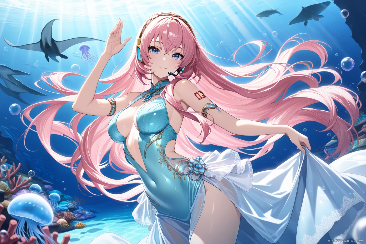 masterpiece, best quality, novel illustration, highres, 18+ mature content, sensual, intimate, emotional, passionate, romantic, sweet, endearing, innocent, pure, captivating, alluring, enticing, mysterious, enchanting, captivating, immersive, mesmerizing, dreamlike, surreal, imaginative, whimsical, artistic, avant-garde, timeless, elegant, sophisticated, chic, refined, unique, original, mesmerizing,((Beautiful tears:1.3)),((Background: Roses)),((Mermaid Princess:1.3)),