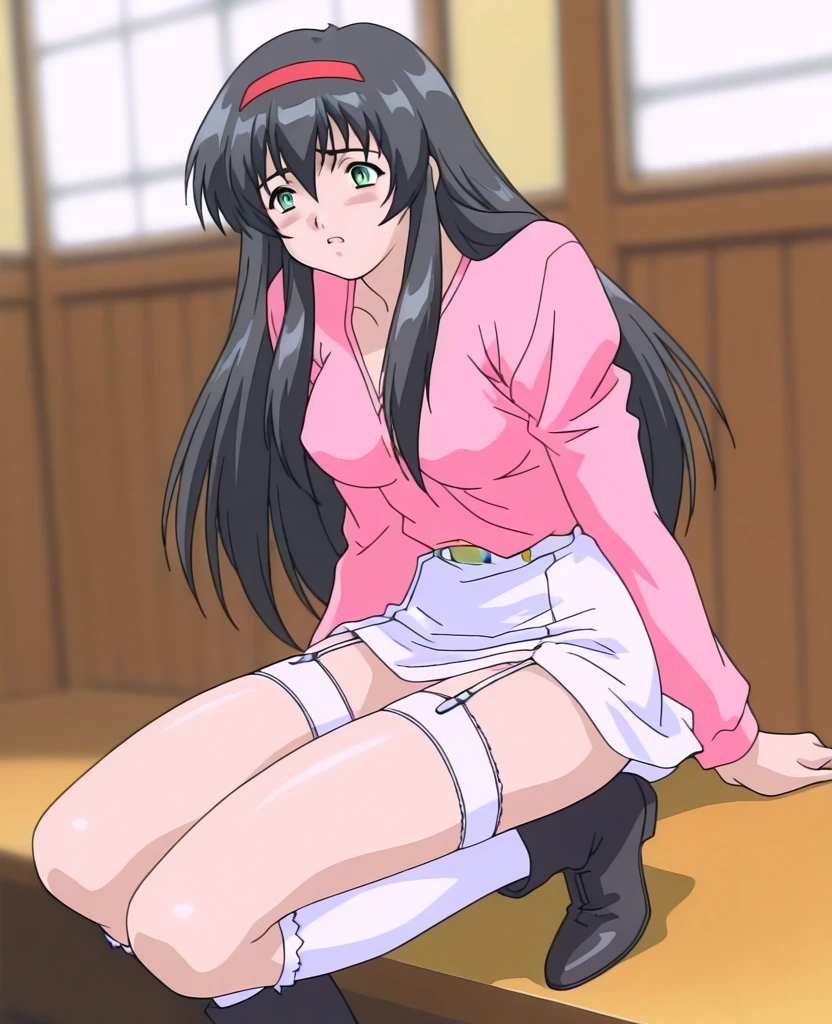 Madoka Ayukawa, 14 years old, bangs, 1girl, masterpiece, highest quality, disorganized, retro artstyle, 1980s \(style\)))), look viewer, (((full nude))), full blush, (((no Panties))),, Take a look here, (((nsfw))), view audience, nsfw, Genitals are visible,1girl, (((See here))), nsfw, (Japanese girl showing off genitals:1.1), look viewer, (((a girl, Flying in the air in a naked, from the knees up, overlooking the cityscape below,))),