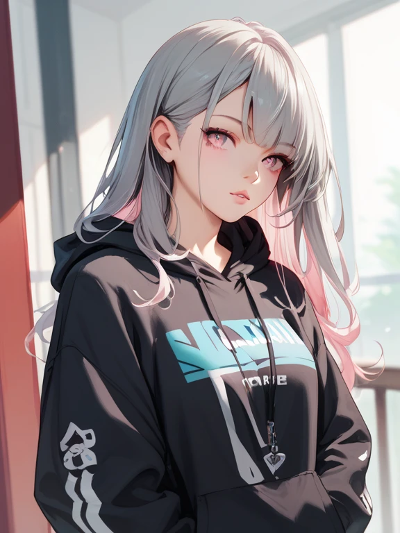 (masterpiece), (Artwork), (great work), (Detailed eyes), (Delicate skin), (heterochromatic eyes), (Multicolor), One girl, solo, Looking at the audience, winter, Cowboy Shot, (Downtown), Cowboy Shot, smile, A girl wearing headphones is staring at the wall, Highly detailed face and eyes, Medium length hair, All the colors have deepened, paint, Graffiti art, Center Configuration, Highly detailed lights and shadows,