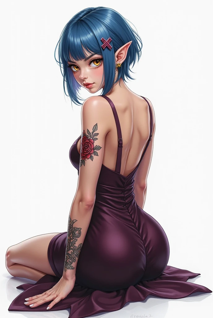 Beautiful punk curvy woman, big huge ass, big oiled butt, seductive face, piercing, tattoo, sexy punk style, big curvy,