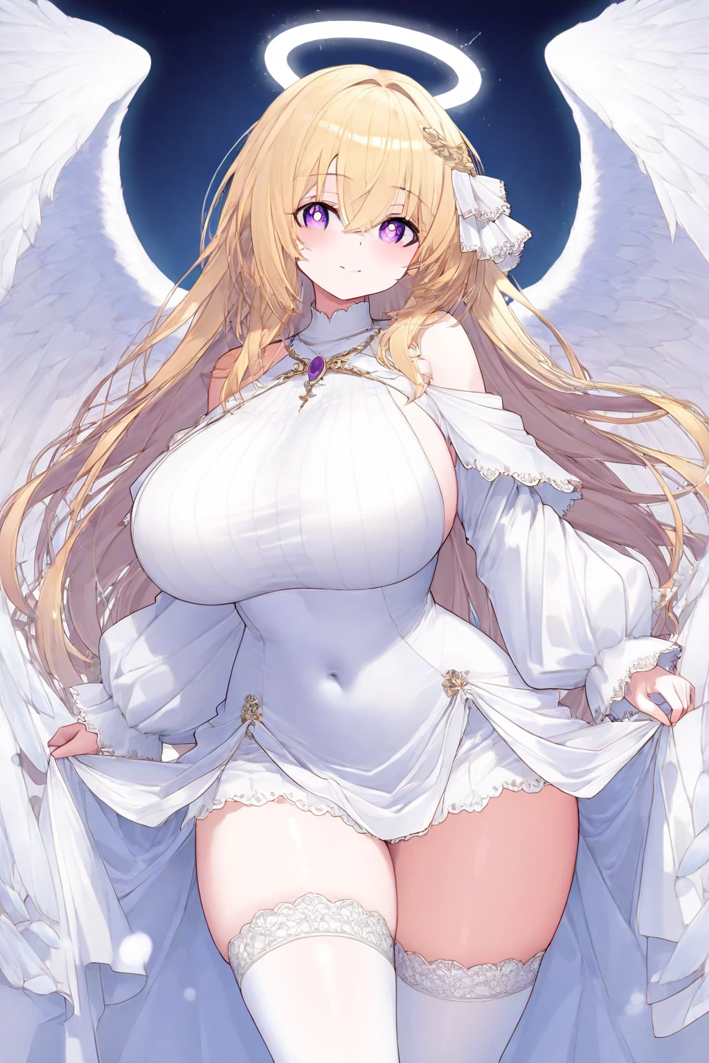(3girl,(((Angel with angel wings))),devil,Succubus,black leotard),Super detailed、bare breasts,bare breast,big breast,huge breast,showing face
