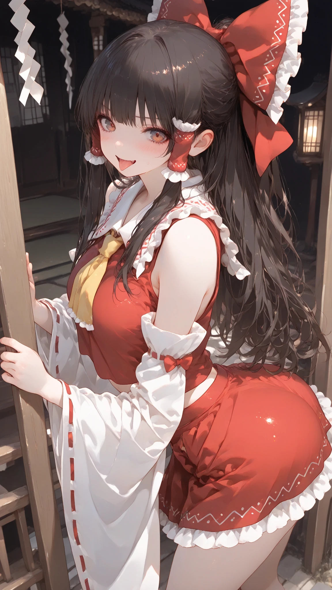 softnai3style,big ass,hakurei_reimu,1girl,solo,detached sleeves,hair bow,red bow,ascot,hair tubes,skirt,frills,red skirt,yellow ascot,wide sleeves,standing,frilled bow,red shirt,frilled skirt,ribbon-trimmed sleeves,frilled shirt collar,bare shoulders,red vest,petticoat,nontraditional miko , cute woman , Beautiful eyes , detach sleeve , hair bow , red ribbon on the embankment , Ascot , hair tube , skirt , frills , red skirt , yellow Ascot , wide sleeve , standing , frillsのリボン , red shirt , frilled skirt , ribbon trim sleeve , frillsのシャツの襟 , Shoulders , red vest , petticoat , untraditional shrine maiden , adorable expression , Soft Lighting , Sacred Atmosphere , shrine , shrineの背景 , (Highest Quality:1 . 2 , very detailed , CG illustration , Soft Focus , masterpiece:1 . 2 , best aesthetics) ,、 , growing, Glossy effect, Clear contours, bright color, High Contrast, dark background, digital art,,
delicate,masterpiece,Highest Quality,detail,highly detail,high resolution,4K,8k,beautiful artwork,watercolor, BREAK, soft, かすかな線とbright color調で夢のようなもろい外観を作り出しています、正面から、