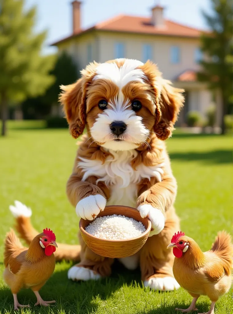 귀여운 애완동물 먹이 주기