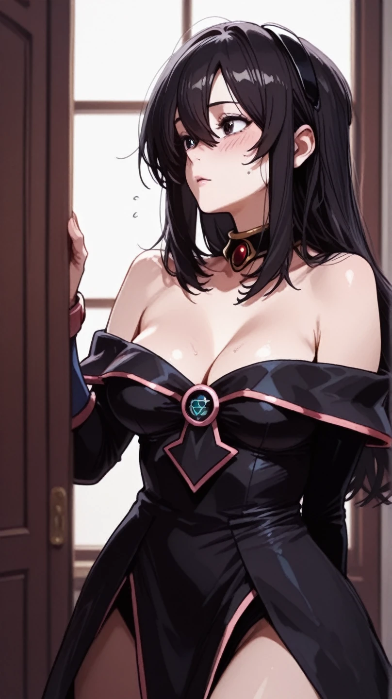 (Best quality:1.2),(tmasterpiece:1.2),(tmasterpiece:1.2),(Mature woman),(choker necklace,ear nipple ring),(In a dimly lit bedroom),(暨:1.2),(Protruding cleavage:1.2),(Micro-underwear:1),((Sex life:1.8))(orgasmc:1.5)(colours)