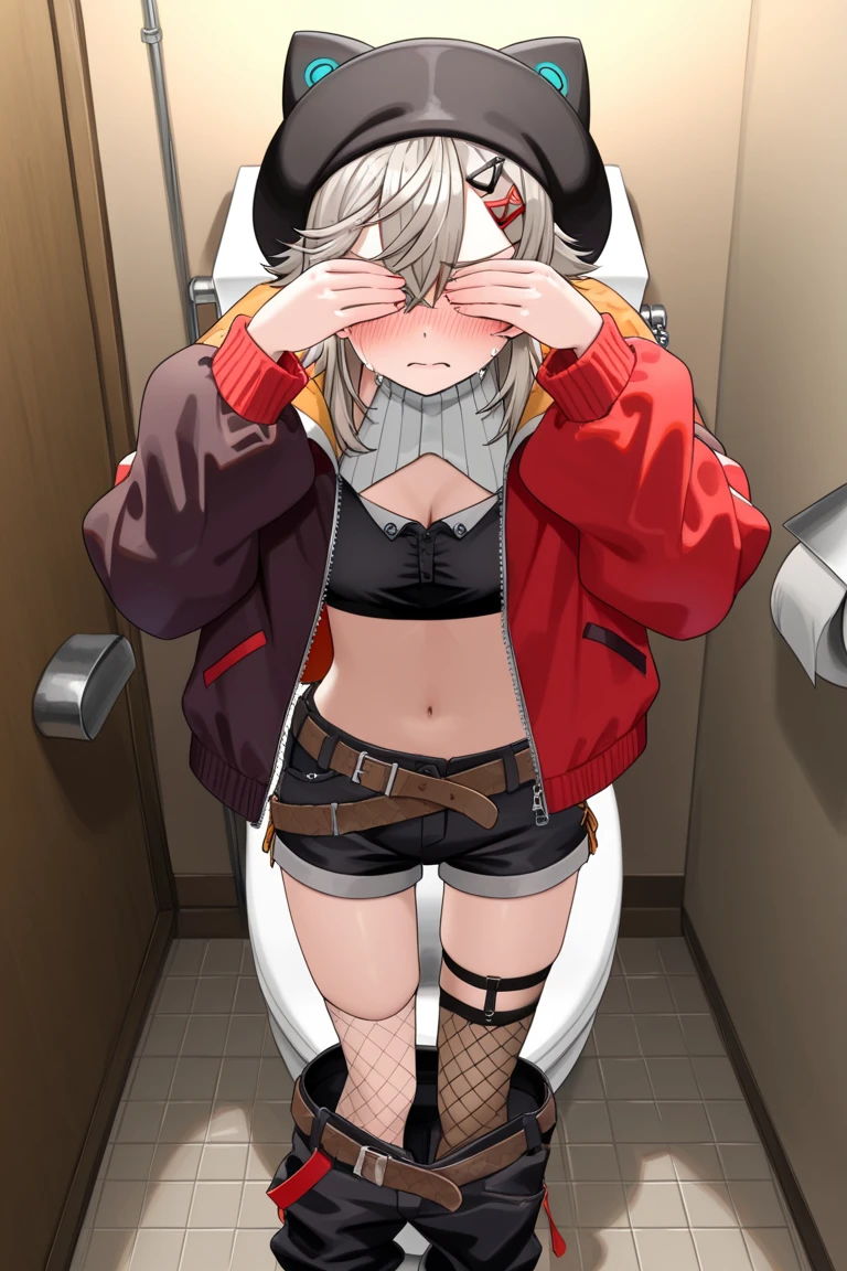 fullshot, Yorha white hair, futanari, pink blindfold, pink dress, crying, tear tracks, legs spread, diapermess, (upskirting:1.3) , brown haired, (insanely detailed, beautiful detailed face, masterpiece, best quality)
<lora:diaperMess v0_3:0.6> <lora:DiaperMixLoRA:0.8> diaper , <lora:Yorha9s:0.8> <lora:last:0.8> pacifier