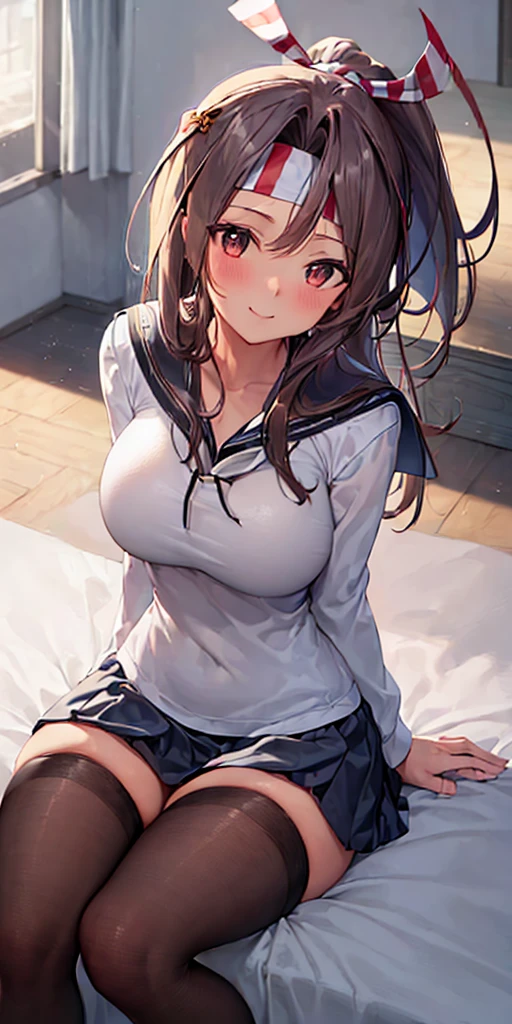 More than one person, Natural light, masterpiece, Very detailed, figure, Game CG, Absurd, high quality, Medium chest, Beautiful attention to detail, Braided hair, bangs, Glossy Lips, Lips parted, clavicle, School, corridor, button-up School shirt,、(最high quality:1.2), Cowboy Shot, alone, One Girl, smile, View your viewers, Long black hair, hair band, Red eyes, Earrings、((完全にCompletely naked、Breasts are visible、The vagina is completely visible、Completely naked、expression of sexual pleasure))、強調されたCleavage、Embarrassing、Lying in bed、(((Nipples are visible)))、masturbation behavior、((((Completely naked、I could see the vagina、Sexually excited expression))))、(((Colorful)))、((Expression of pain))、(((Shapely breasts、Cleavage、Comfortable and relaxed look)))、(((Exposing breasts、The lower half of the body is exposed、Beautiful belly button)))、((((Ahegao.After sex、I feel ecstasy、Mouth half open))))、((((Sleep on your back、Spread your legs、Lift your legs、Touching the clitoris、Having sex、Covered in semen、Looking up、Enduring the pain、Torn Sailor Suit))))