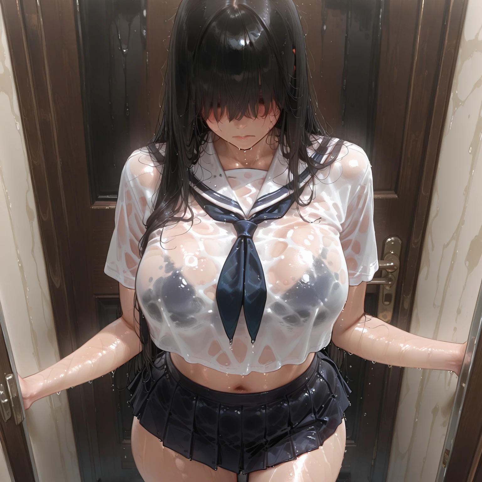 NSFW、a school bag、of the highest quality, Realistic panties、Best Quality, Realistic, Unity, 32k wallpapers, Official art、(Childlike body)、(Children's body shape)、{{white tank-top:1.5}}、White panties、{Nip slip}、{Cute mini skirt}、{{skirt rift}}、{{{Clothes are peeling off}}}、{Show}、(mischievous grin:1.3),(Sweaty skin:1.5),(Juvenile body),(Unripe々Shishi Body)、Black hair、(Very short hair:1.3)、(Full body:1.2),{Sexy body}、{Bare legged}、Erotic body、{Very realistic body}、{{Unripe々Shishi Body}}、(Mid summer:1.5)、(Angle from below:1.5)、