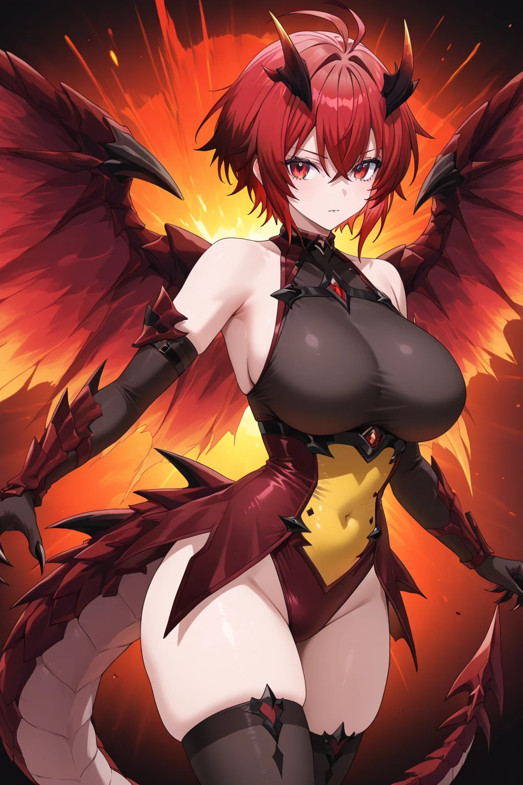 <lora:Shahar-Shamsiel:0.9>,(masterpiece:1.0),(best_quality:1.0),ultra high res,absurdres,ultra-detailed,cowboy shot,smile,
shahar-shamsiel, 1girl, solo, short hair,large breasts, red hair,yellow eyes, earrings, ,(completely nude),