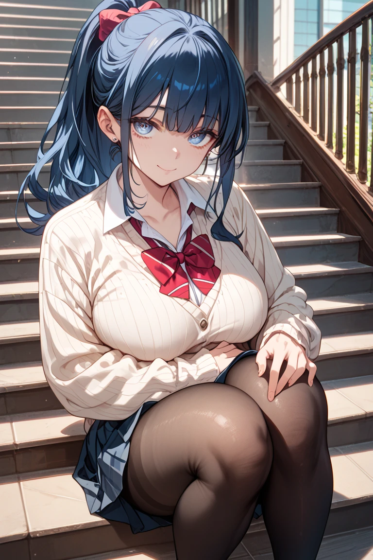 1girl,Solo,dark purple hair,yellow eyes,medium breasts,sailor,straight hair,pov,straight on,best quality, very aesthetic, absurdres,cowboy shot,Glasses,(pov),(feetjob),(nsfw)