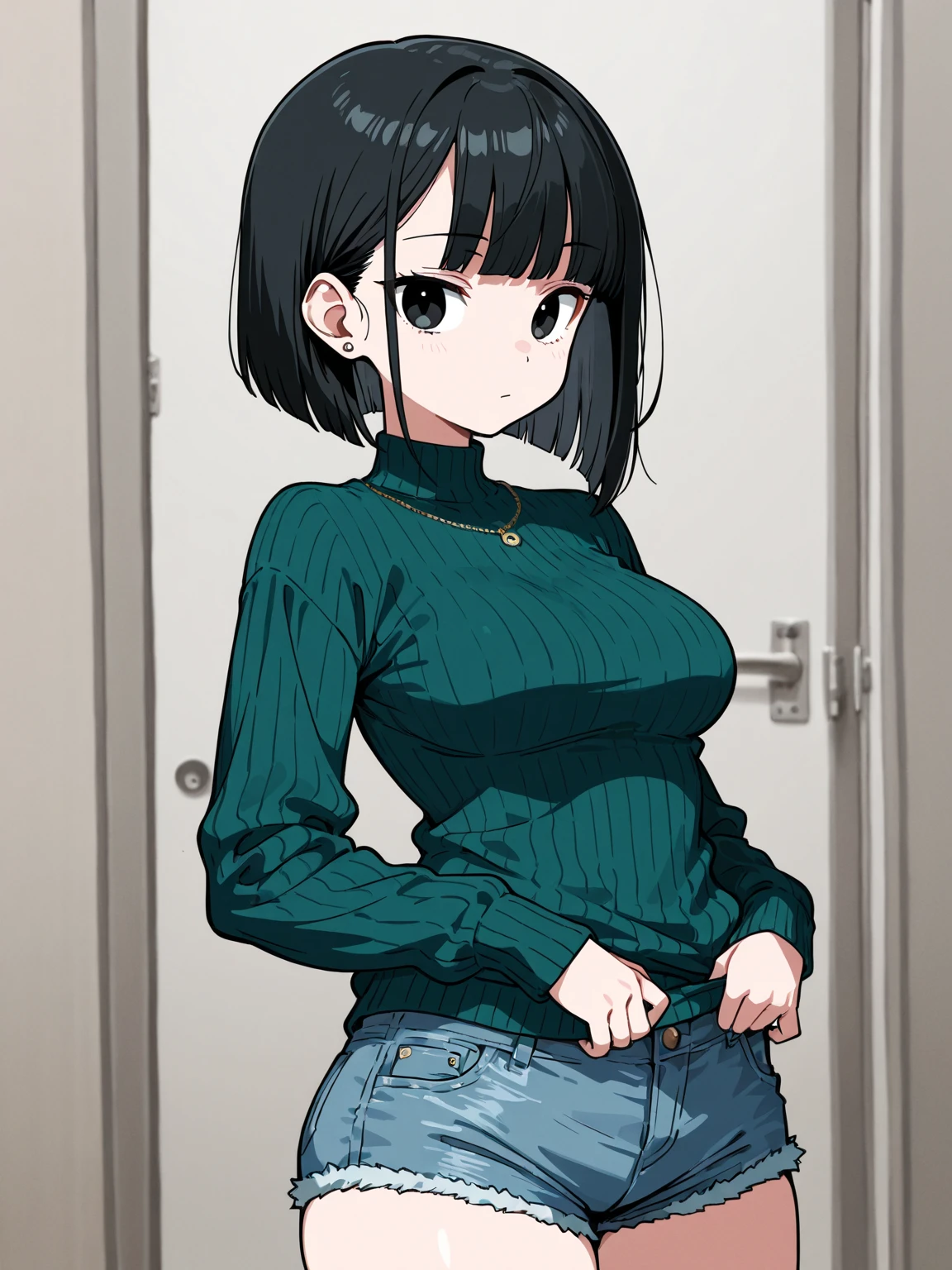 (masterpiece, best quality), 1girl, solo, looking at viewer,
<lora:Angry Ex-GF (Stopman):0.75>,
angryexgf, (red eyes:0.7), brown eyes, black hair, short hair, bob cut, forehead, sidelocks, parted hair, tsurime, medium breasts,
winter clothing, sweater, ribbed sweater, long sleaves, jeans, uggs, ankle boots, covered collarbone, turtleneck,
seductive smile, closed mouth, blush,
kneeling with head bowed, displaying humility or prayer,
cowboy shot,
utopian city, fascia,astral plane,marine conservation,graffiti
