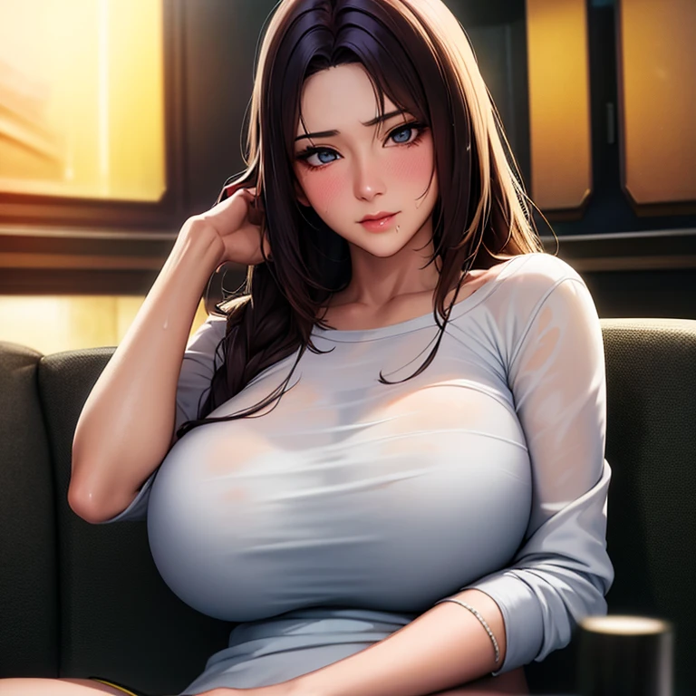 gigantic cleavage breasts，No clothes