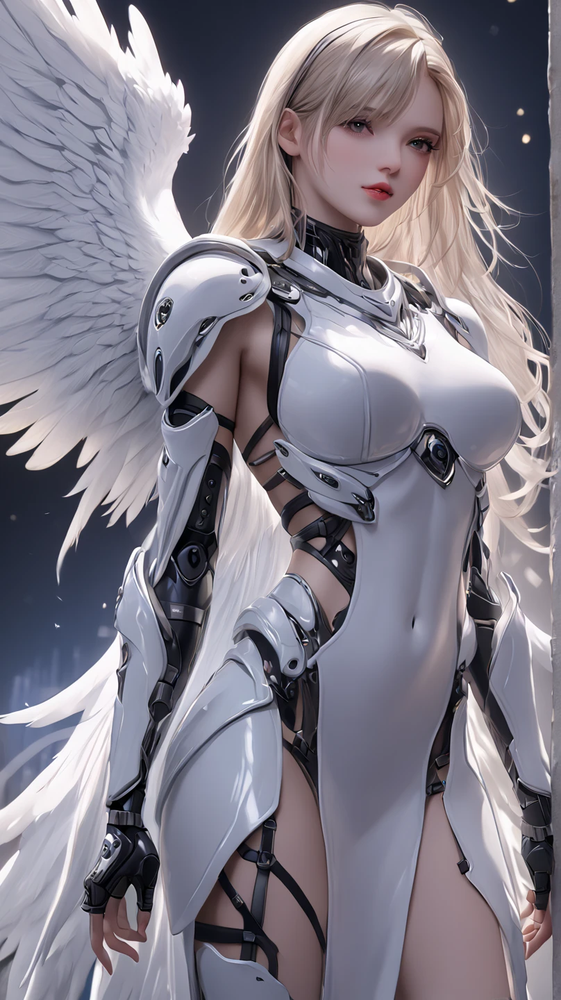 a close up of a statue of a woman with wings, girl angel knight, Aion Aion, Angel in plastic armor, from lineage 2, Angel Knight Gothic Girl, full body majestic angel, epic angel wings, white wings, ffxiv skyward, white armor, glossy white armor, intricate white armor, detailed white armor, sleek bright white armor