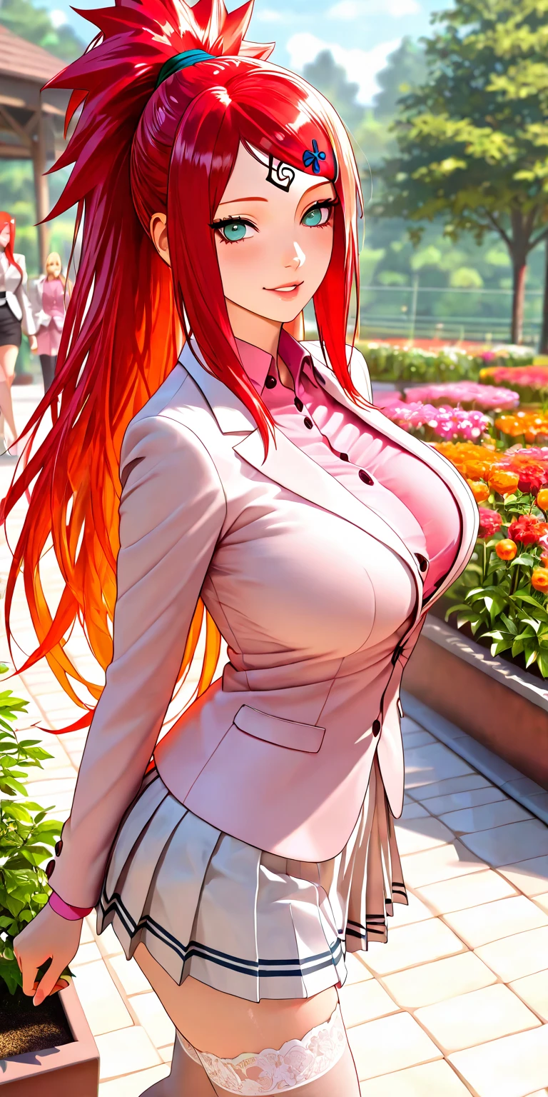 (high quality:1.2), intricate detailed, digital art,
TakashiroHiroko, 1girl, mature female, solo, sitting on bench, sleeping,
long hair, red hair, earrings, jewelry,
teacher, bowtie, blazer, blouse, (pencil skirt:1.1), thighhighs, high heels, purple panties, lace panties,
curvy, large breasts,
outdoors, park, cherry blossoms,
<lora:TakashiroHirokoV2:0.9>