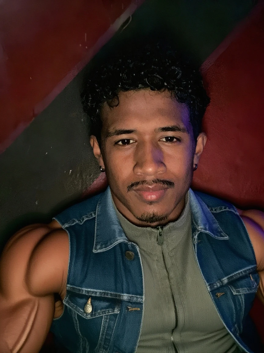 A chad dom hyper muscular man with tribal tattoos posing with jewelry and custom jacket, open jacket, swollen, jacked, seductive, Instagram influencer, meticulous muscle definition, flaccid penis, erection, 