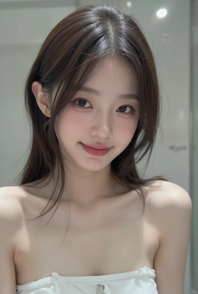 randome pose、top-quality、超A high resolution、(Photorealsitic:1.5)、女の子1人、Red sweater、(Brown hair:1.2)、(huge-breasted:1.2)、Classroom、looking at viewert、a closeup、full body Esbian、Nasty eyes
