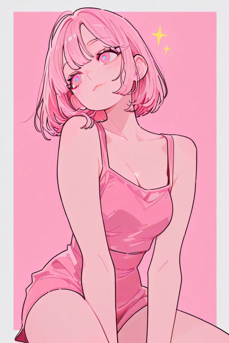 score_9, score_8_up, score_7_up, dijor, 1girl, solo, portrait, cute girl blushing, pretty , wearing ,Slip Dress, cleavage , (0.3),