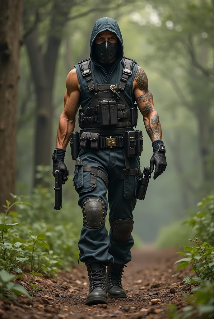 Special Force Logo, FPS game style, GH0st sitting on the mountain, , (()), muscle, muscular, bodybuilder, hot, tan , (), (black army socks), socks covering screen