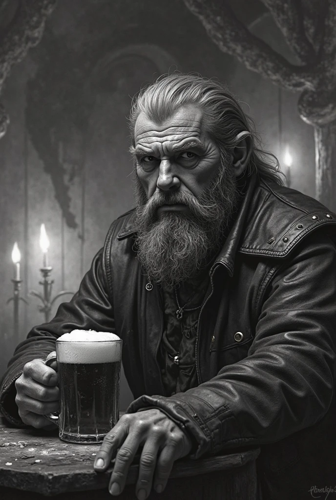 ((realistic scene)), (zombie head),(man),(80 years old),(long hair:1.2),(long beard),(on a tray),(eyes closed)