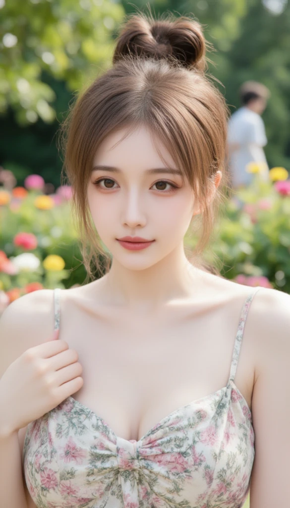 (masuter piece:1.3)、(8K、Photorealsitic、Raw photography、top-quality: 1.4)、(1girl in)、beautiful countenance、(Lifelike face)、(white hair、Medium Hair:1.3)、Beautiful hairstyle、realisticeyes、Beautiful details、(real looking skin)、Beautiful skins、(花魁)、absurderes、enticing、超A high resolution、A hyper-realistic、high-detail、the golden ratio、Bright sunlight、Short ponytail