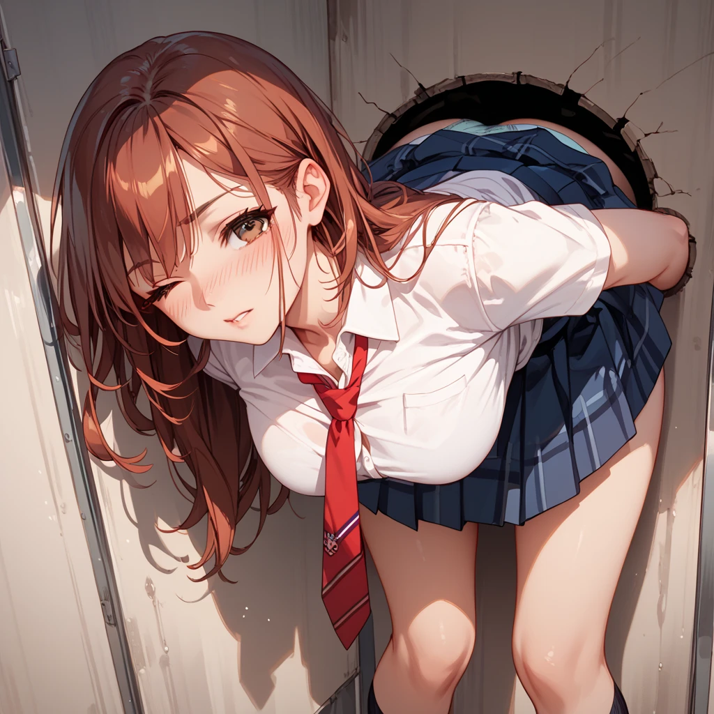 high quality, 最high quality, Pink hair In the barn In the wooden shed, On the sandy ground, in a cage, Naked Big Butts, On all fours, From behind, Wide open anus, Thighs, Grimacing, Semen covered ass, Huge Ass, Accentuate your butt, Anal, Semen accumulates in the anus,首輪 裸足 巨大なAnal Analを指でひらく