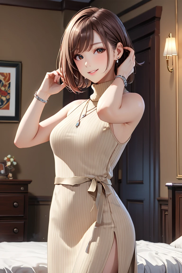 ((Highest quality)),(超High resolution),(Very detailed),(Detailed Description),((The best CG)),(masterpiece),Ultra-detailed art、(Highest quality、8k、32K、masterpiece)、(Realistic)、(Realistic:1.2)、(High resolution)、Very detailed、Very beautiful face and eyes、1 female、Tight waist、Delicate body、(Highest quality、Attention to detail、Rich skin detail)、(Highest quality、8k、Oil paints:1.2)、Very detailed、(Realistic、Realistic:1.37)、Bright colors、