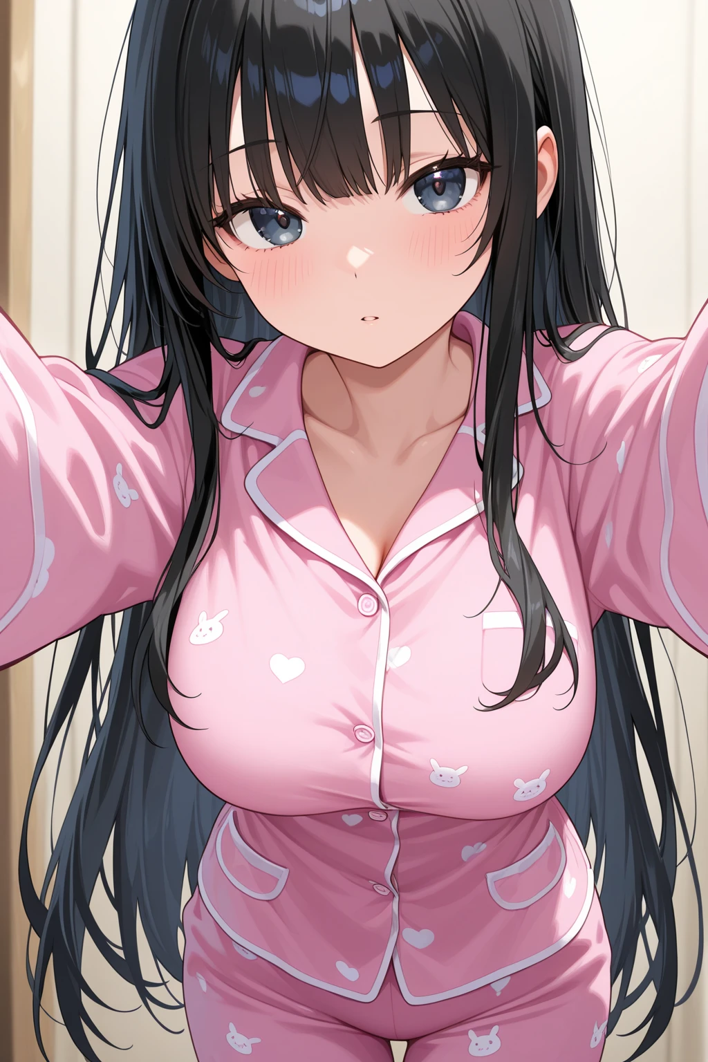 ((nsfw, masterpiece, best quality)), ((super high resolution)), (photo realistic), best shadow, (sharp sketch, illustration:1.2), high detail, very detailed, (nice hands, perfect hands), (POV, face focus:1.4), ((1girl and 1 boy)), beautiful girl, 18 years old, blue eyes, (black long hair:1.5), (normal breasts:1.1), glossy skin, ((view from front:1.5)), (very slender:1.3), (beautiful adolt face:1.3), famous idol, thin lips, detailed facial features, facial and skin texture, Crisp focus, perfect beautiful body and face, pink small nipple, beautiful face, perfectly in focus, long bangs, underhair, (in the hospital:1.3), all body, (orgasm:1.2), (sweat:1.1), ((woman on top:1.5)), ((penis)), ((vaginal)), ((sex:1.5)), (white cute nurse costume:1.5), (skirt lift:1.4), hair between eyes, (show off nipple:1.1), button badge, ribbon choker, loafers, (cum overflow from crotch:1.3), open mouth